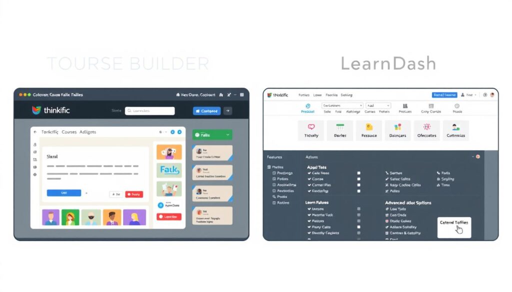 Thinkific vs LearnDash course builder